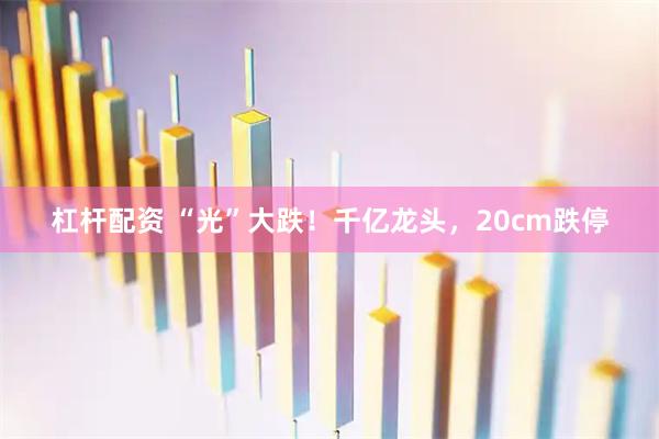 杠杆配资 “光”大跌！千亿龙头，20cm跌停